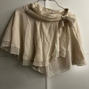 Aerie Cream Textured Skirt